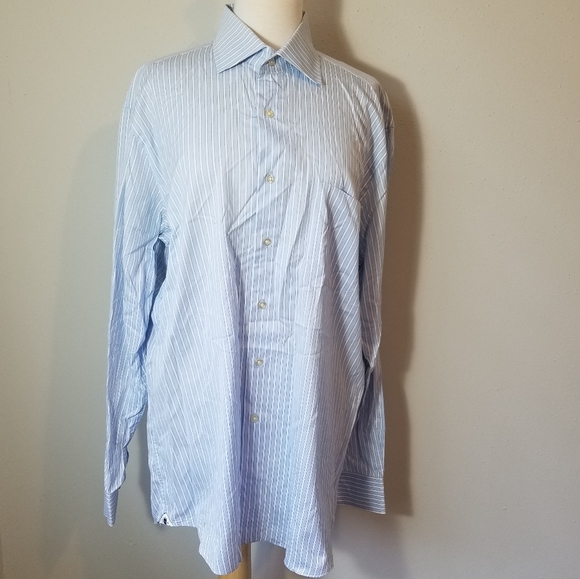 Peter Millar Striped Button Down Shirt Size 15 1/2 - Picture 1 of 6